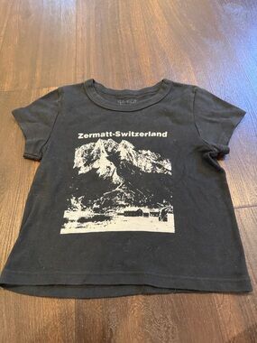 Brandy Melville Black Graphic Zermatt-Switzerland Tee